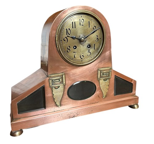 Art deco french copper mantle - french,