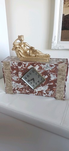 Antique marble art deco mantle - antique,